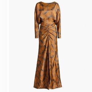 Amsale Long Sleeve Jacquard Gown